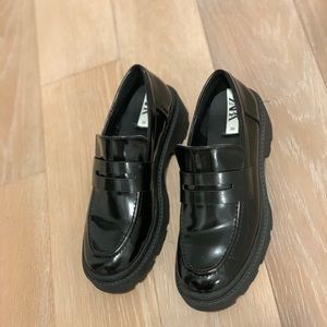 Zara platform loafers